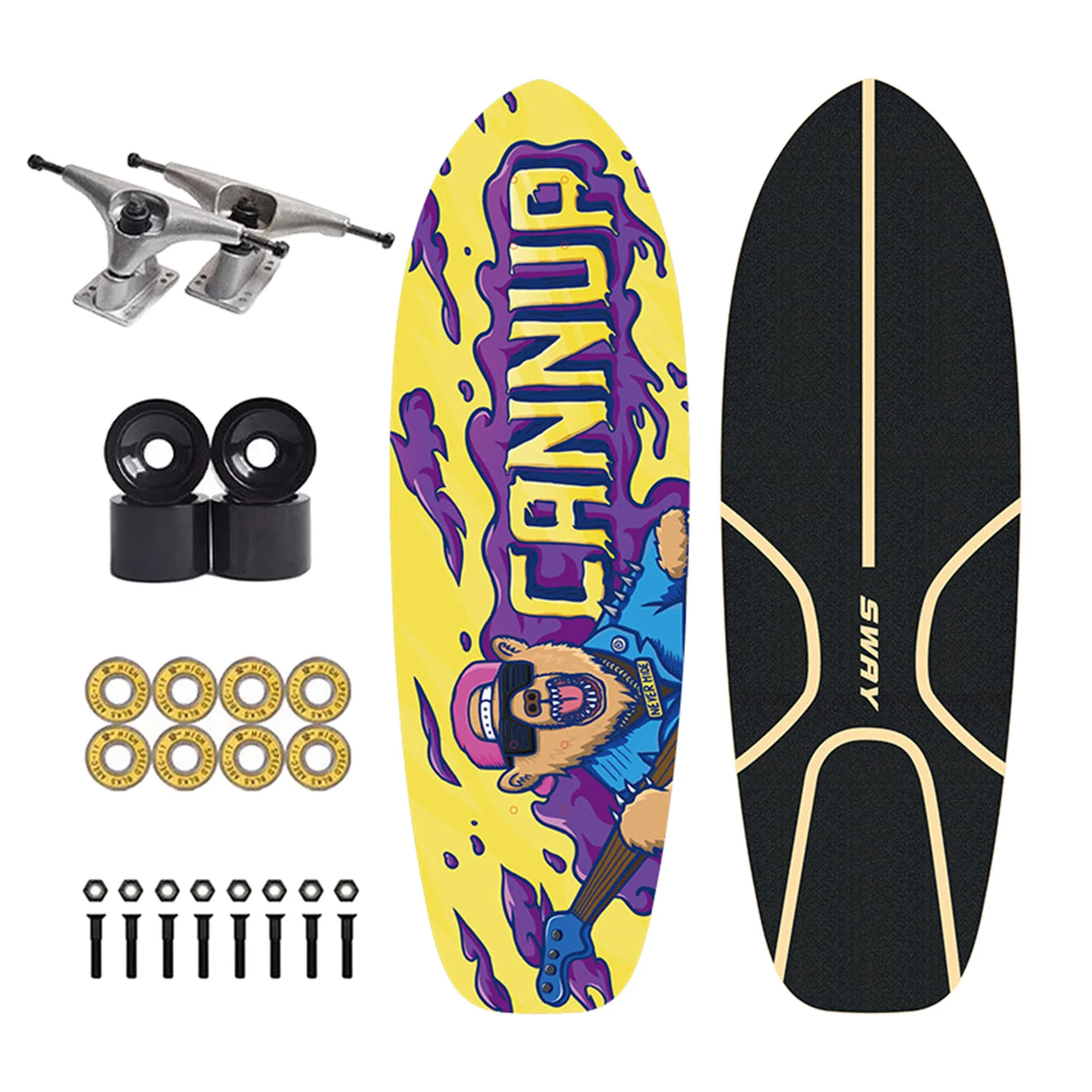 

Skateboard Maple Deck Kids Youth Teens CX4 Trucks Surfing Learning Cruiser