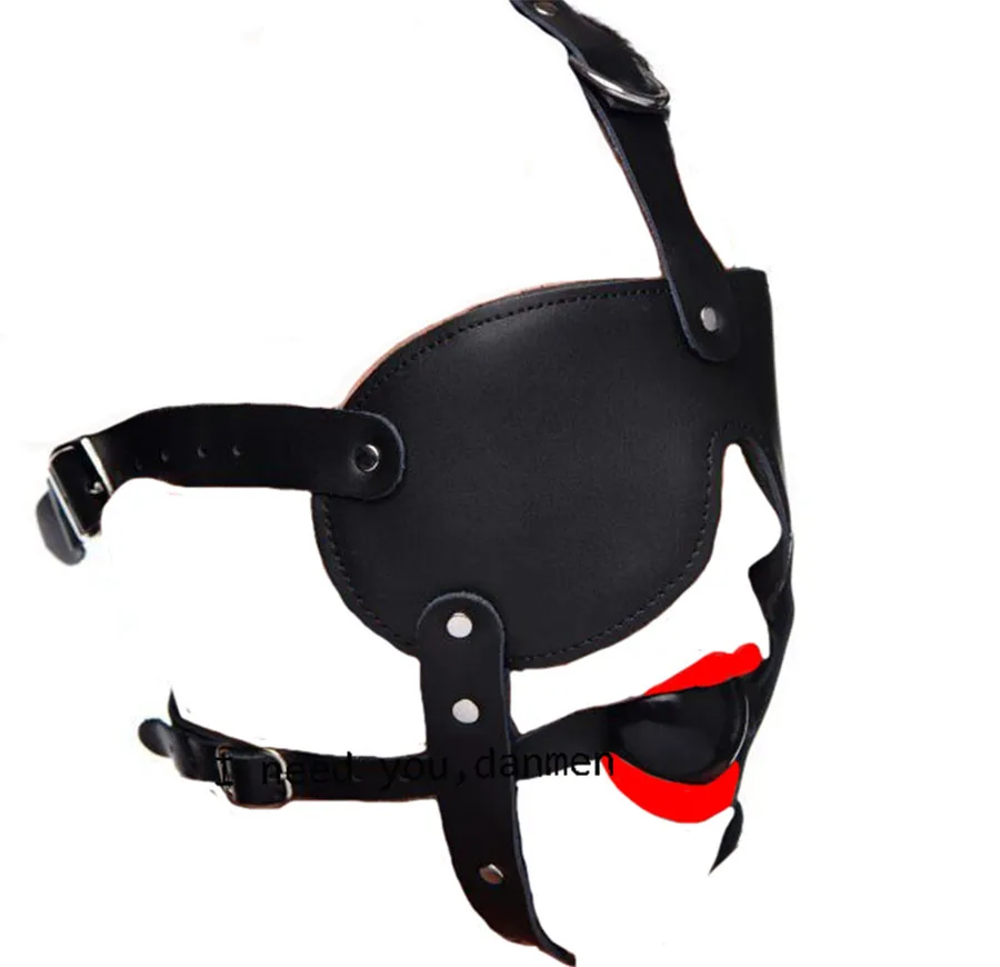 Силиконовый кляп повязка из кожи на глаза голова жгут бондаж набор Кляпы для рта