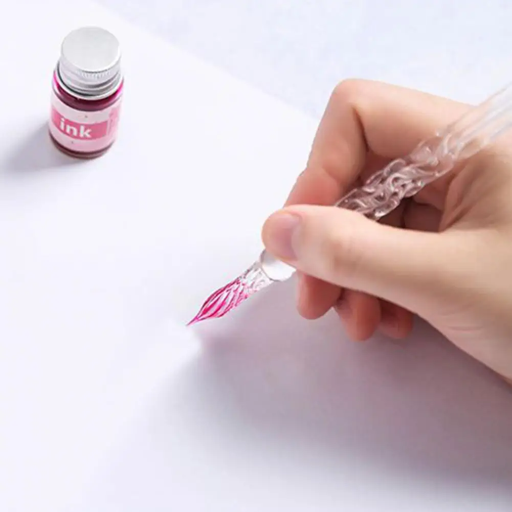 Juego de bol&iacute;grafos de escritura multicolor respetuosos con el medio ambiente, pluma de cristal para escribir, f&aacute;cil de usar, dise&ntilde;o de flores, para regalo para estudiantes, 1 Juego-5