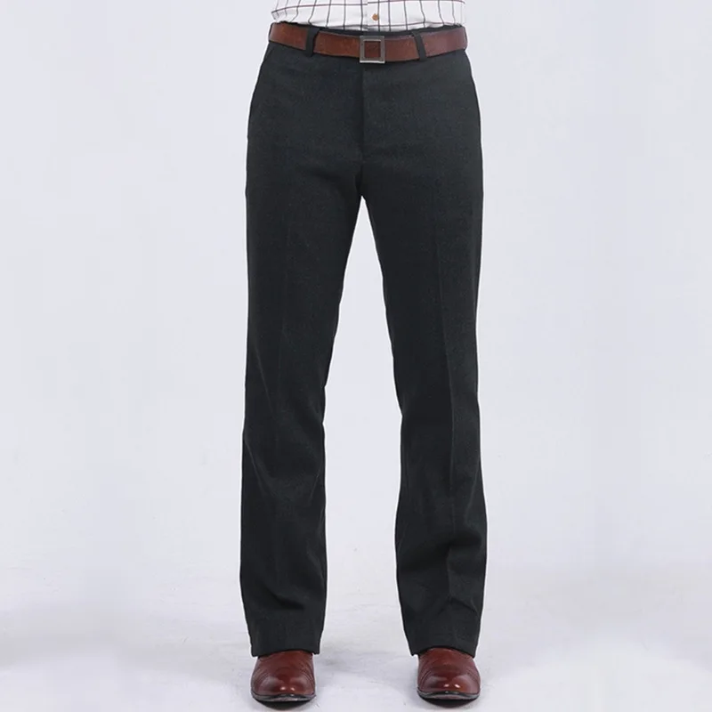 Мужской костюм брюки микро эластичные FIared мужские осенние и зимние толстые