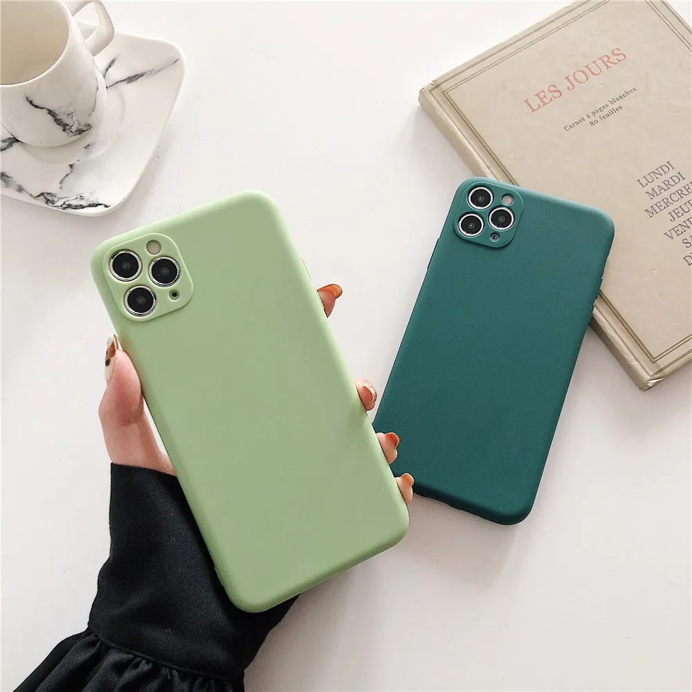 Чехол для iphone 12 11 Pro Max Mini X XS XR силиконовый мягкий матовый ТПУ чехол телефона