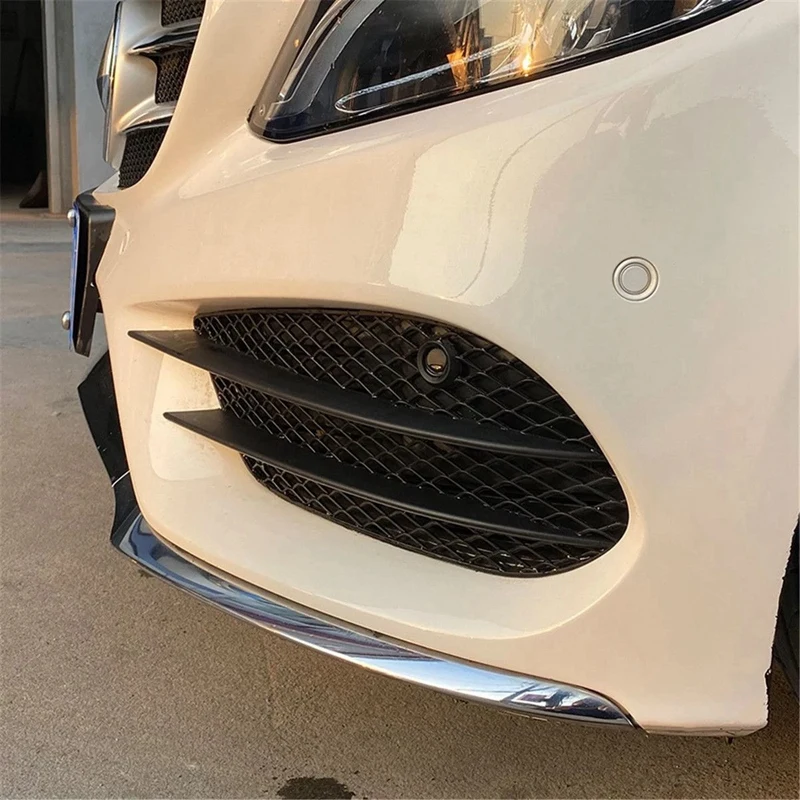 

For Mercedes-Benz W205 C-Class C180 C200 C260 2015-2018 Set L+R Front Bumper Fog Lamp Grill Grille Insert Face Bar Cover