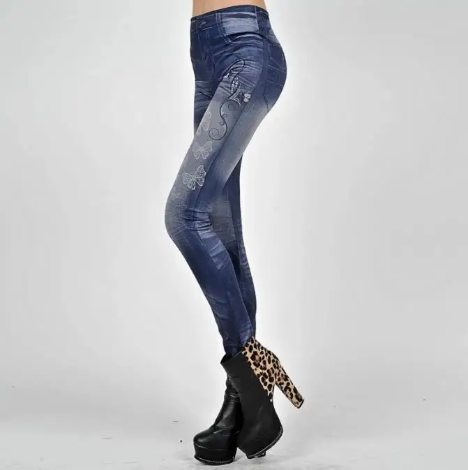 Новинка 2021 женские джинсовые облегающие леггинсы с завышенной талией эластичные