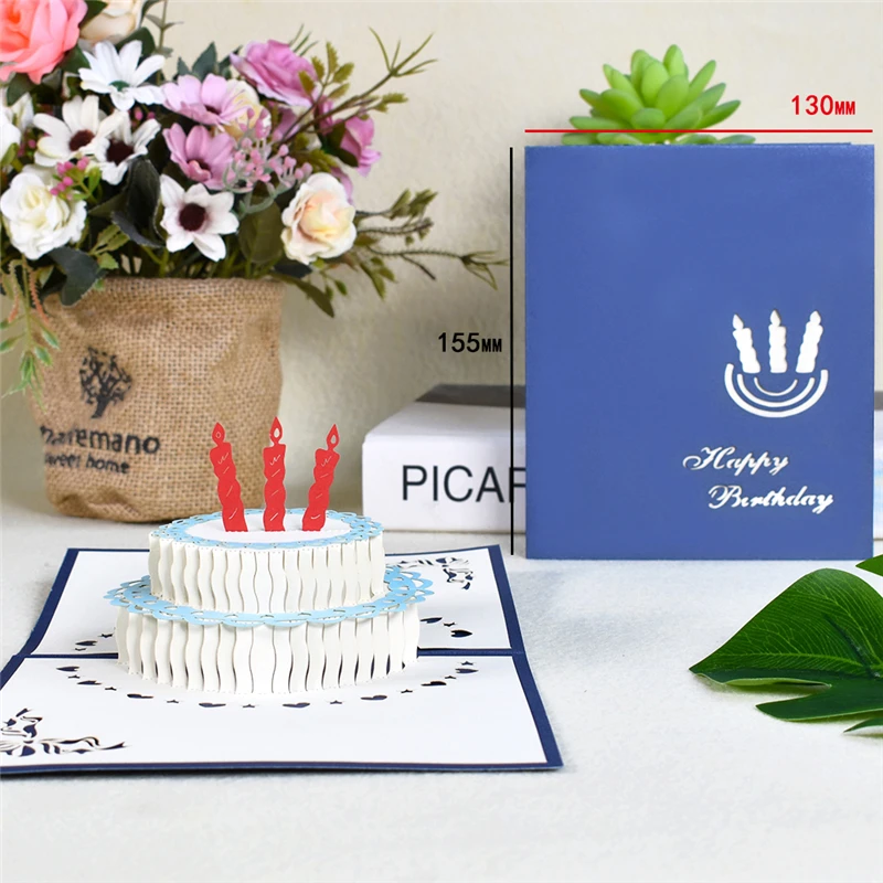 С днем рождения карты с конвертом всплывающее окно 3D поздравительная открытка