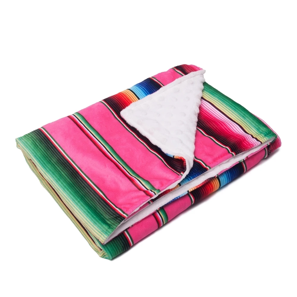 Радужные Минки одеяла Serape детское Хлопковое одеяло монограмма Одеяло DOM1131 |