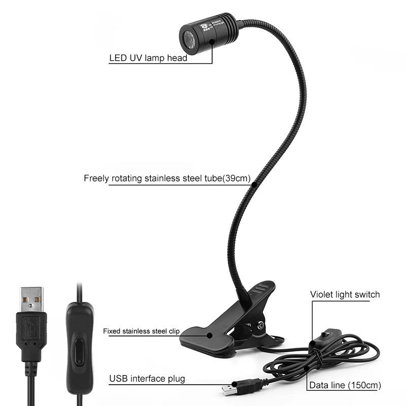Светодиодный Ультрафиолетовый фотополимеризатор usb зарядка Зеленый масло отверждения ультрафиолетовая лампа из алюминиевого сплава для мобильного телефона ремонт печатных плат Инструменты