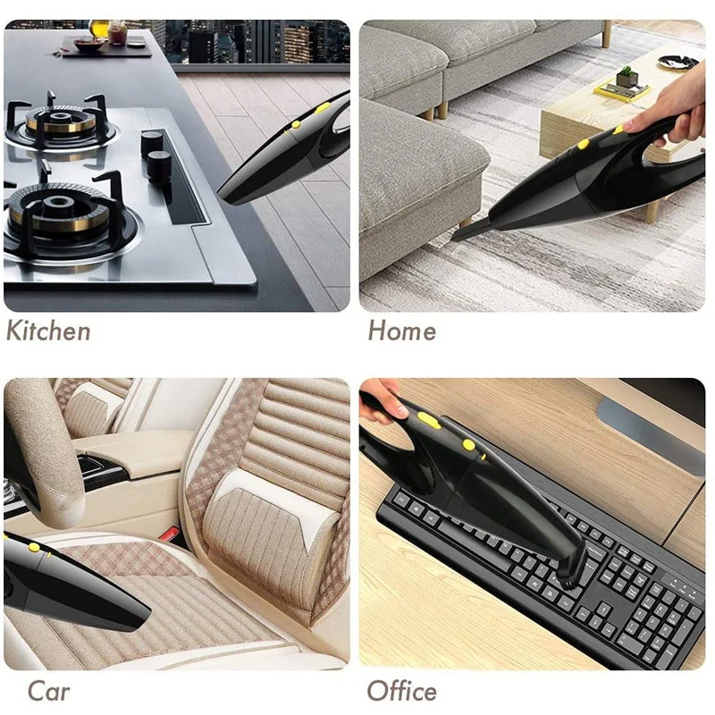 

HOT-Wireless Handheld Vacuum Cleaner 100W Powerful Portable Car Vacuum Cleaner, Mini Wet and Dry Vacuum Cleaner, Black