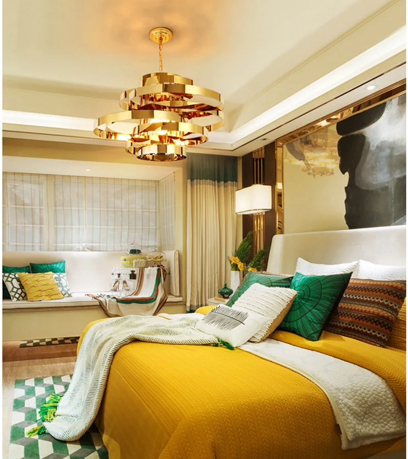 Современный арт деко Торнадо светодиодный подвесной светильник из нержавеющей стали покрытие золото