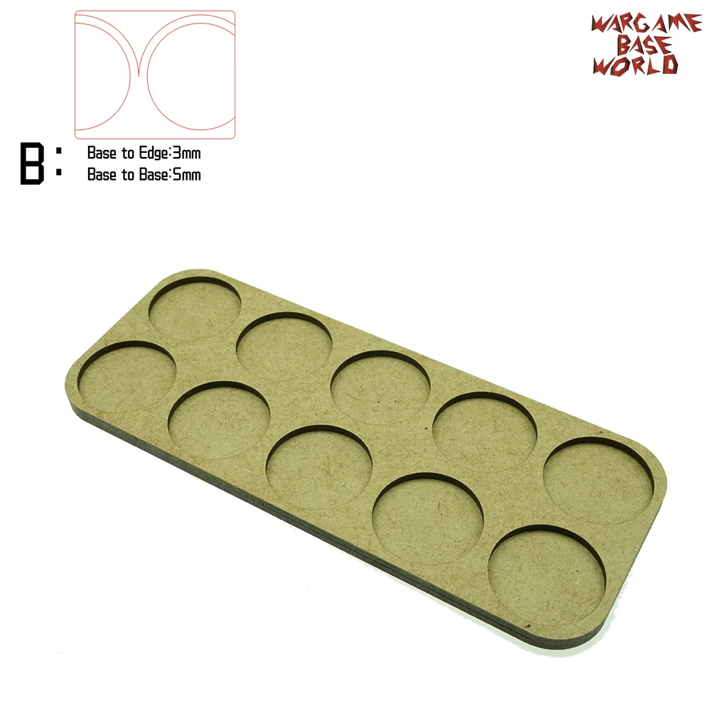 Основа Wargame World Tray 10 опоров 32 мм круглая двойная форма Beeline MDF|Наборы для сборки