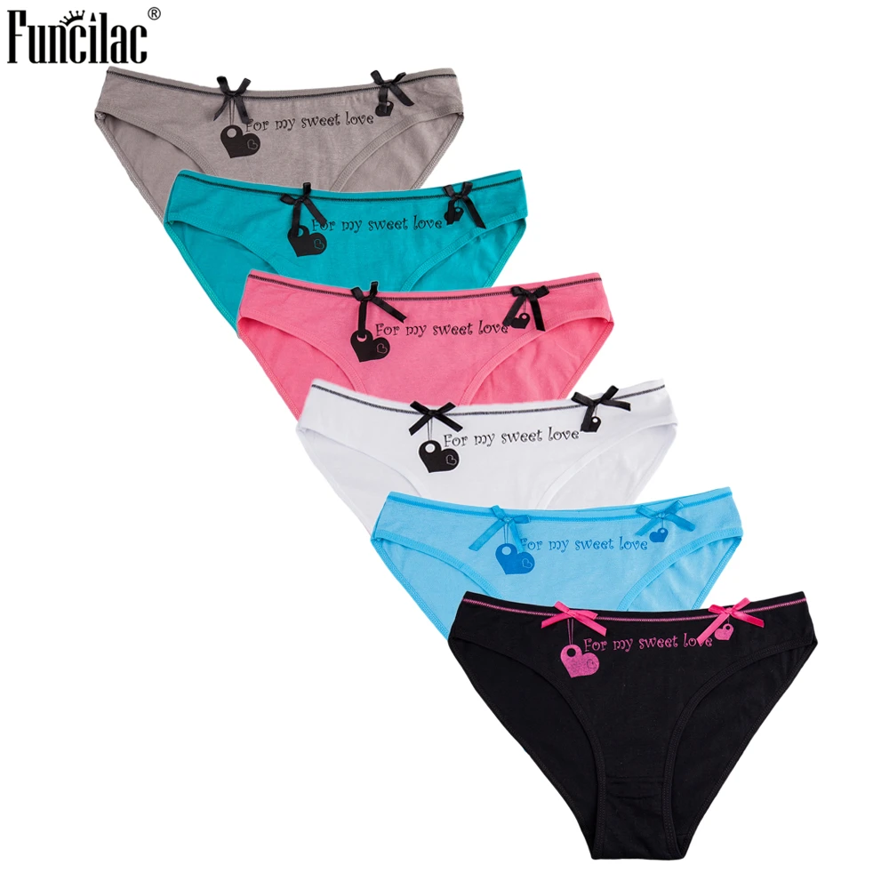 FUNCILAC женские хлопковые трусы с низкой талией и принтом нижнее белье трусики