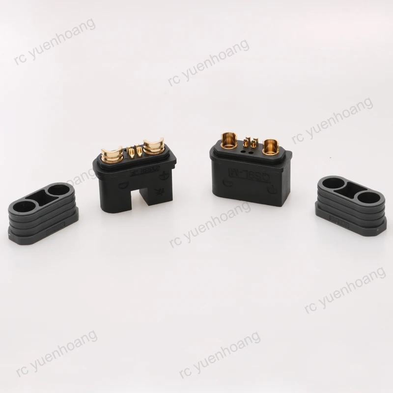 

1Pair RC Plant Agriculture UAV 180A QS9L Anti-fire Male Female Brass Gold-plated Plug Power Battery Connector with Sheath Cover