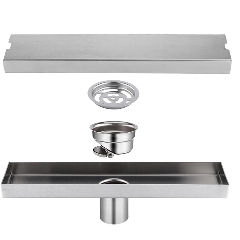 sus 304 floor drain stainless steel rectangular anti odor long linear drainage shower drainer for hotel bathroom kitchen toilet free global shipping