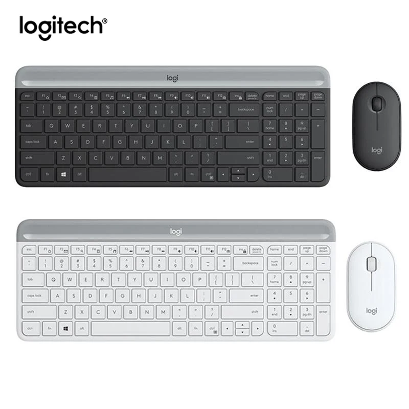 Logitech оригинальный MK470 тонкая 2 4G ультратонкая Бесшумная оптическая мышь 1000DPI для