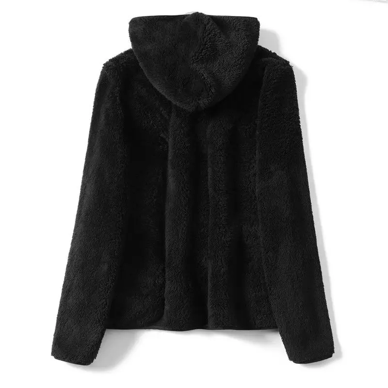 

Autumn Winter Women Sweatshirt Artificial Wool Zipper Coat 2020 New Hooded Ladies Casual Thick Outerwear Lamb cashmere Coat