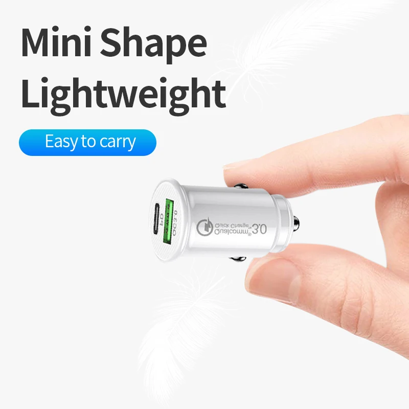Автомобильное зарядное устройство QC3.0 быстрая зарядка мини-разъем в виде