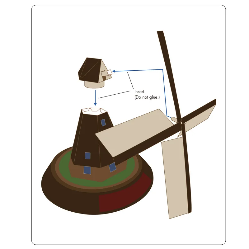 Нидерландская бумажная 3d модель в виде ветряной мельницы всемирно известная