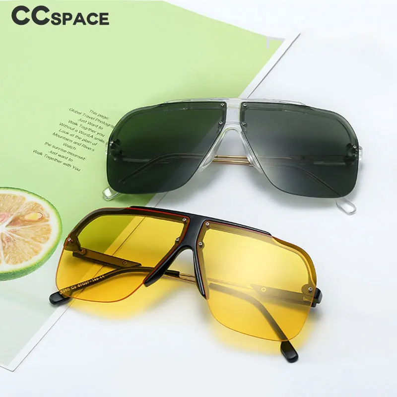 48202 негабаритные без оправы пилотные солнцезащитные очки для мужчин и женщин