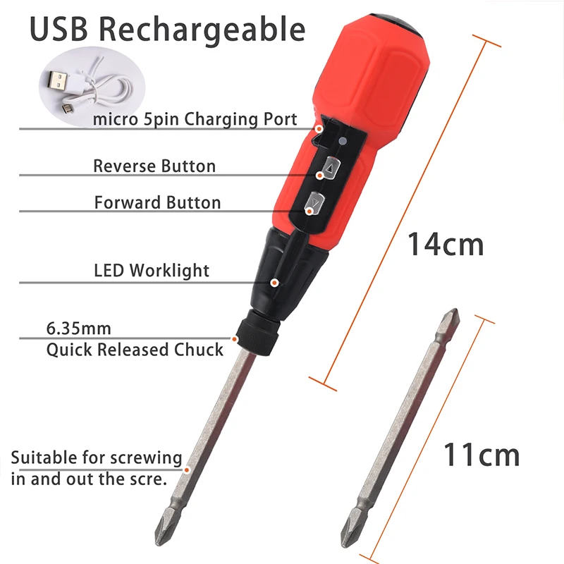 Аккумуляторная электрическая отвертка MAKINGTEC USB 3 6 В литиевая батарея