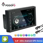 Автомобильное стерео радио Podofo, 2DIN, Android, GPS, емкость 6,8 дюйма, сенсорный экран, автомобильный MP5, GPS, FM-радиоприемник, Авторадио
