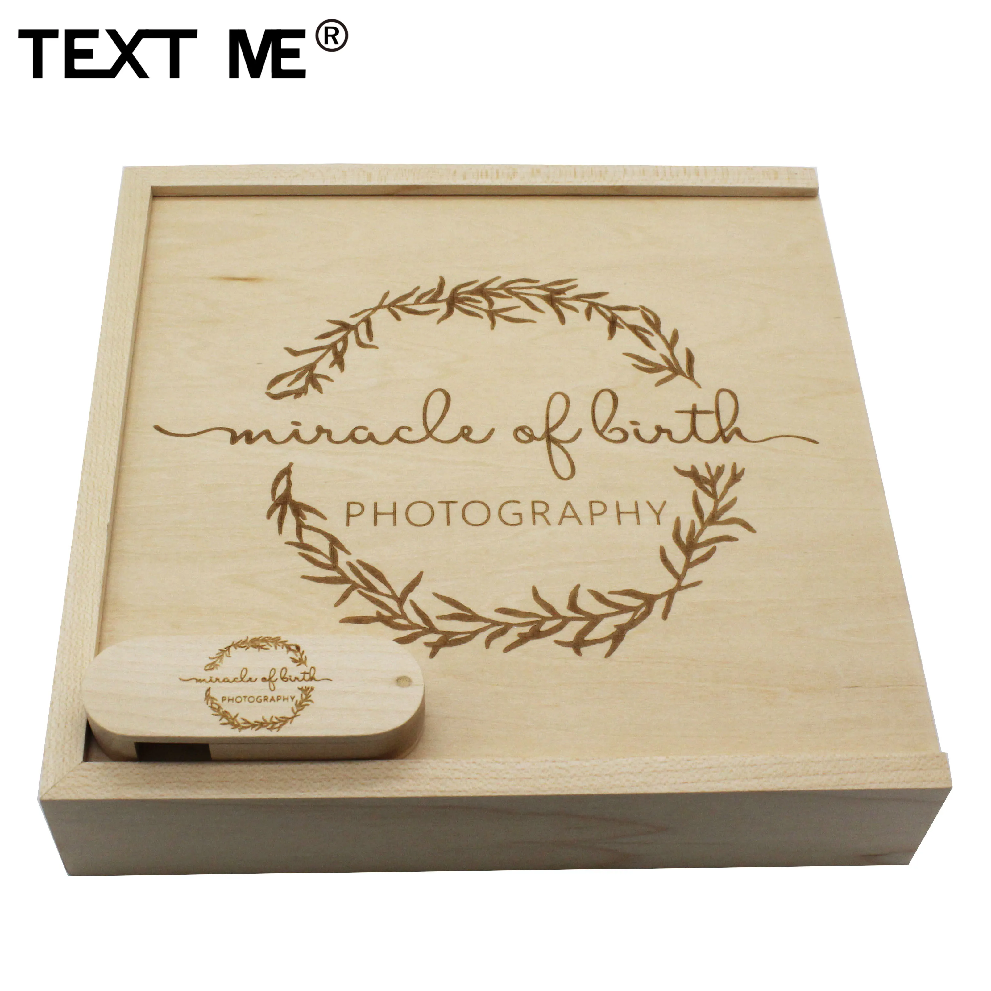 Usb флеш-накопитель TEXT ME LOGO maple Wooden + box 4 ГБ 8 16 32 64 usb 2 0 лучший подарок | Компьютеры и