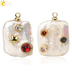 Подвески квадратные из пресноводного жемчуга, G248, для изготовления украшений, стразы