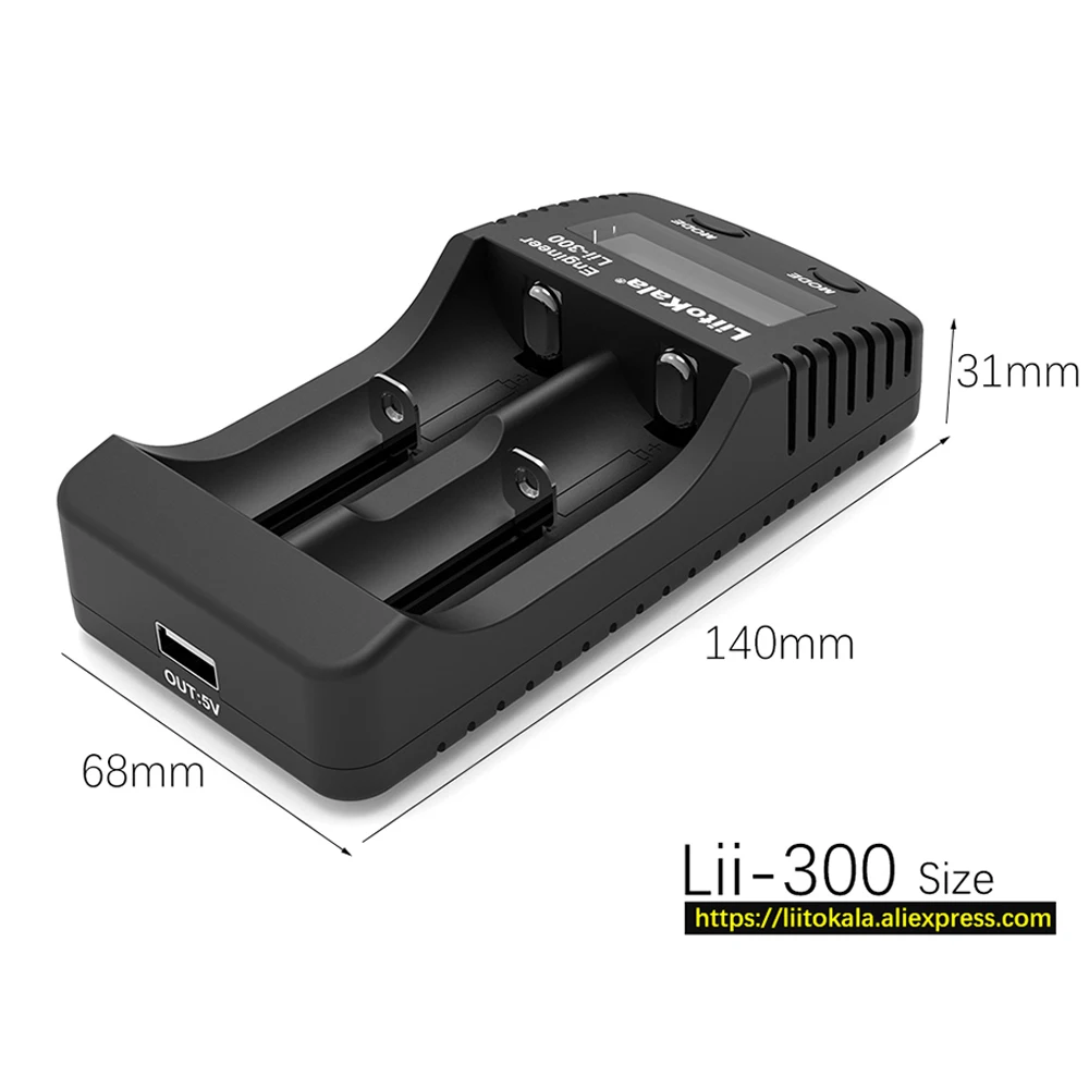 

Liitokala lii300 LCD 3.7V 18650 26650 16340 10440 18500 Cylindrical Lithium Batteries, such as 1.2V AA AAA NiMH Battery Charger