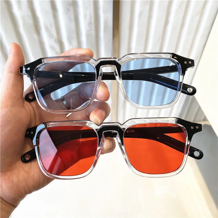 

High-quality New Splicing Meter Nail Square Sunglasses Fashion Men Hip Hop Glasses Retro Sunglasses Women Spectacle Eyeglass