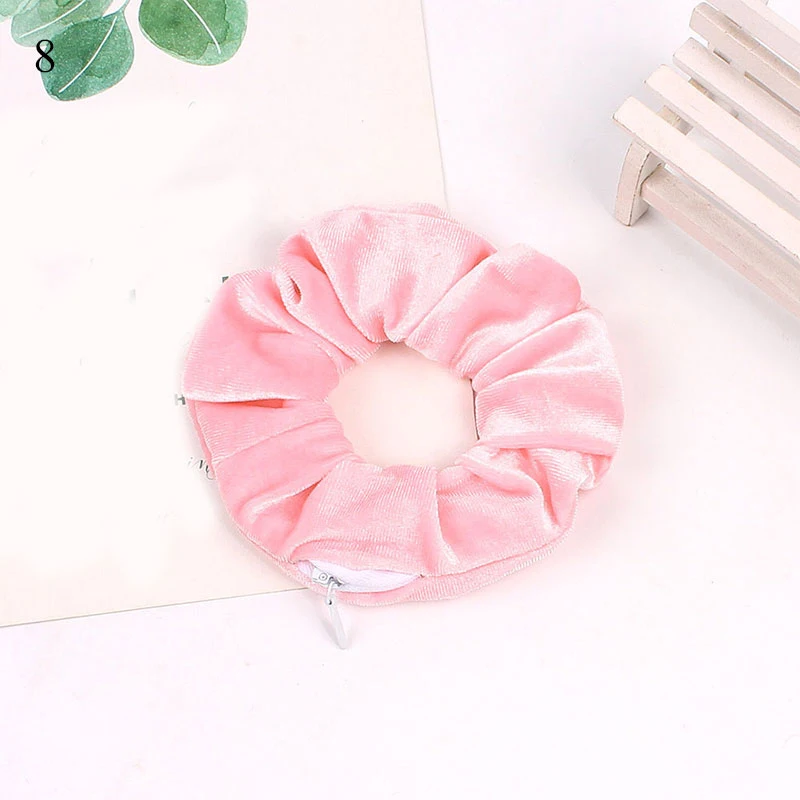 2020 Fashion Korea Hair Scrunchie Ties Rope Elastic Bands Women Girls Zipper Headwear Ponytail Holder Accessories |