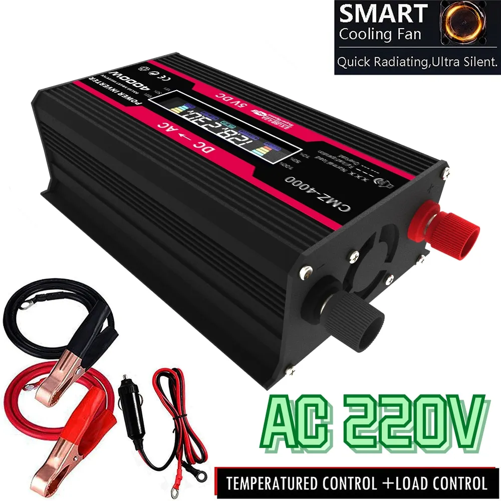 Автомобильный Мощность 4000 Вт Инвертор с зарядным устройством DC12V для AC220V