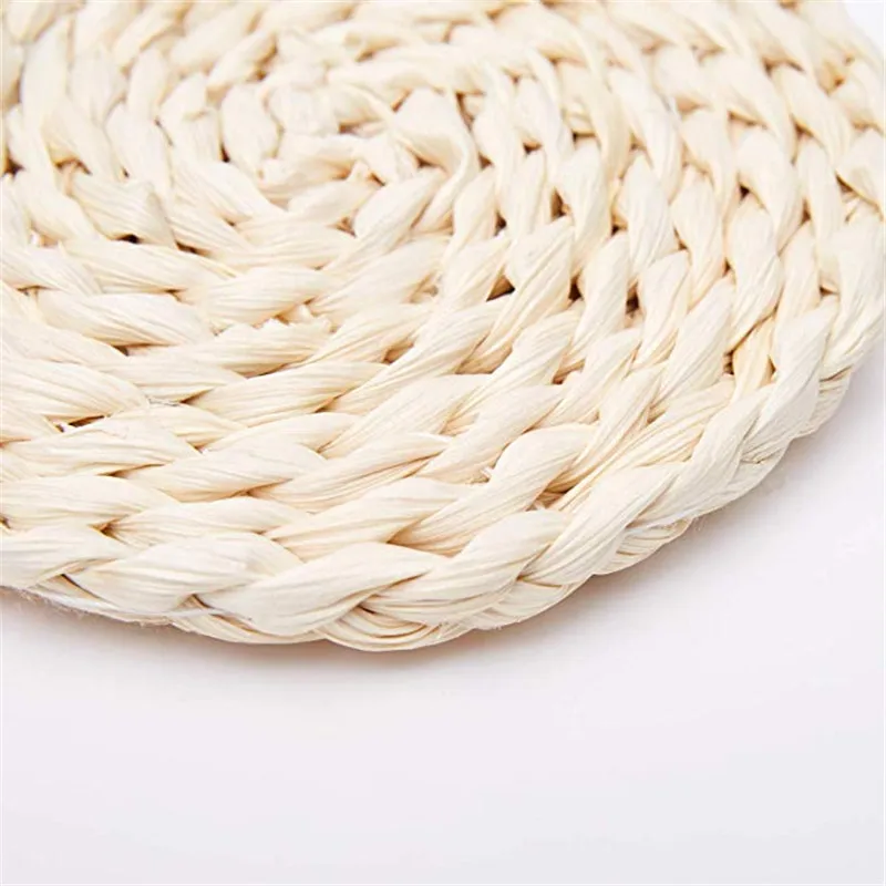 Corn Skin Woven Mat Dining Table Thermal Insulation Pot Holder Coasters Round Tea Drink Coffee Cup Mug Coaster Placemats | Дом и сад