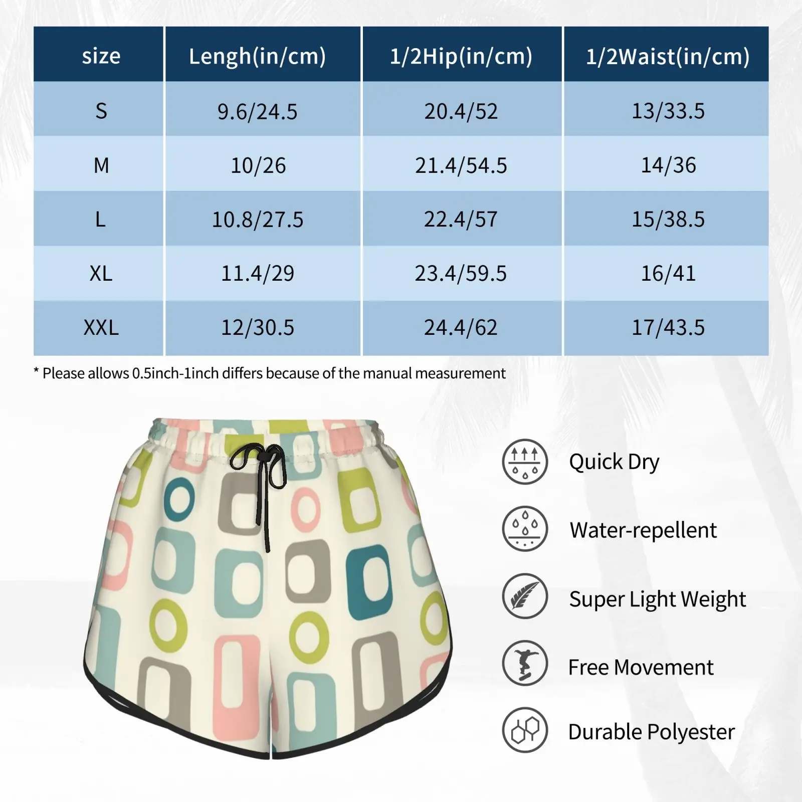Заводной 50-х узор Шорты для плавания женские пляжные шорты 1970s 70 Ретро Дискотека