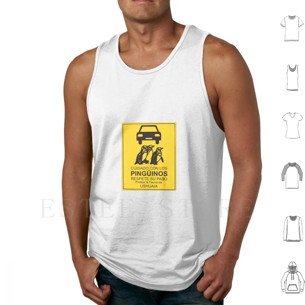 Respect The Penguins Tank Tops Vest Sleeveless Penguins Sign Signs Chinstrap Respect Argentina Ushuaia Spanish City Of