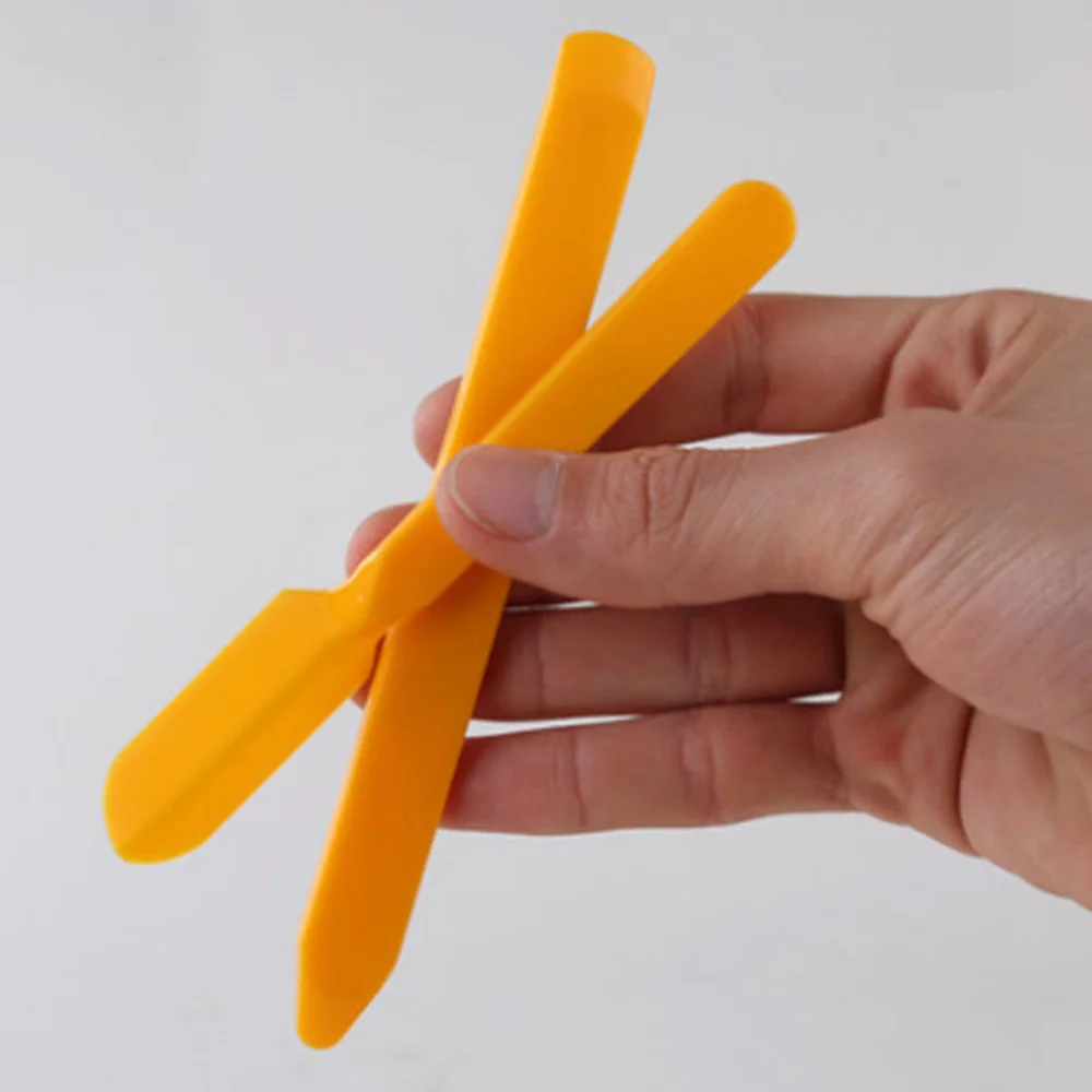 

10 Sets of Professional Glass Glue Scraper Residual Glue Removal Caulk Scraper Angle Shovel(Yellow)