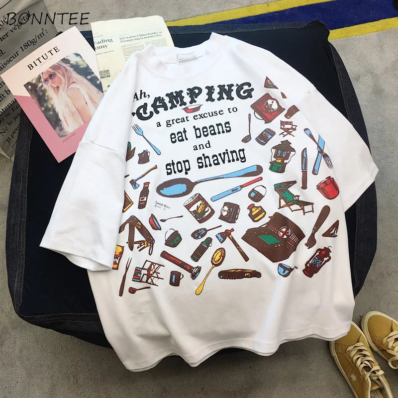 

Футболка женская с принтом BF, свободная мягкая эластичная рубашка с круглым вырезом, уличная одежда в стиле Харадзюку, длинная повседневная...