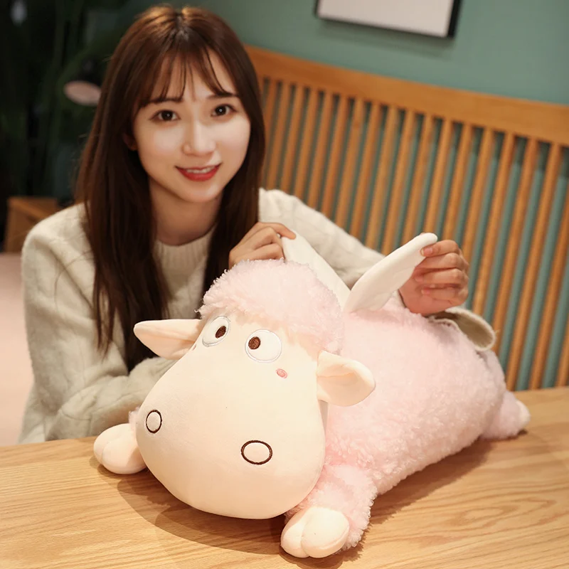 60/80 см Kawaii Лежа Ангел овец плюшевые игрушки милые животные плюшевая кукла мягкий