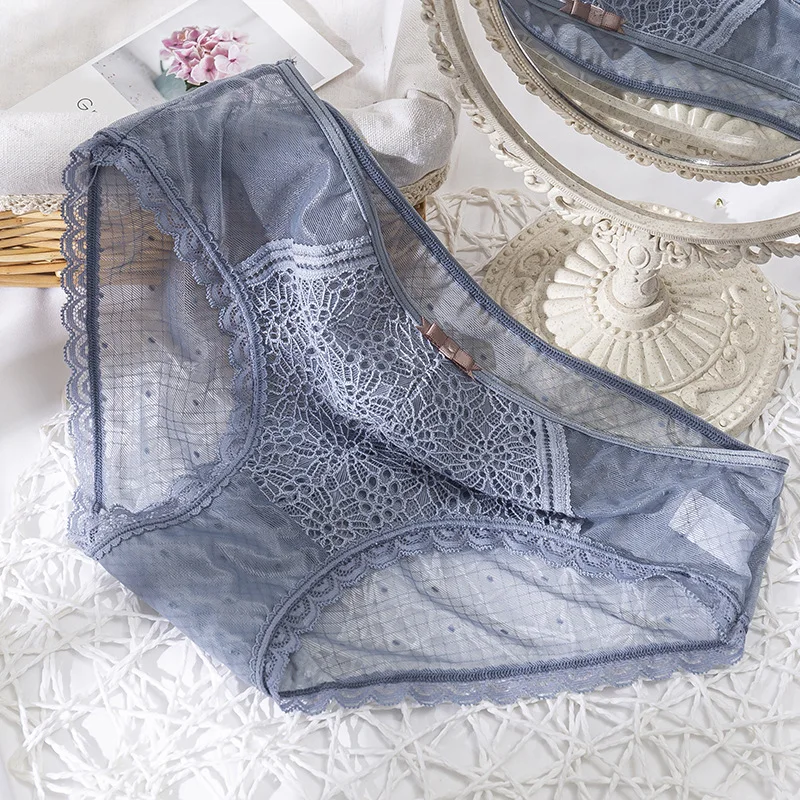 Трусики женские кружевные с заниженной талией и бантом | Женская одежда