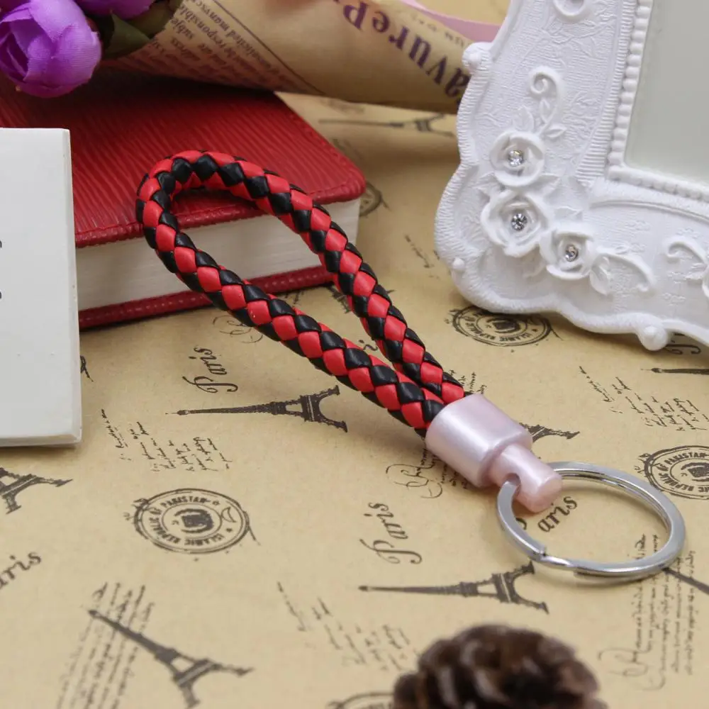 Hand Woven High-Grade Leather Car Keychain Braided Rope Keyrings Men Women Cheap Simple | Украшения и аксессуары