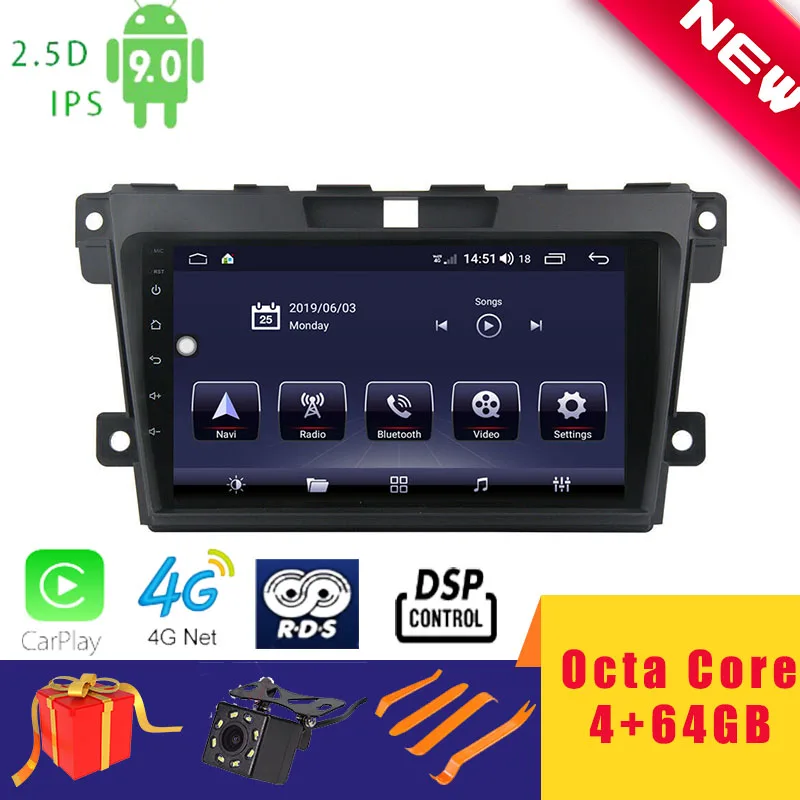9 &quotAndroid 10 0 автомобильный мультимедийный плеер стерео для Mazda CX-7 2008 ~ 2015 GPS