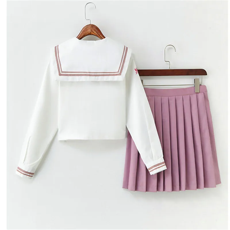 Белая школьная форма милый костюм для косплея длинная/короткая плиссированная