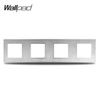 Квадратная 4-сторонняя Серебристая матовая панель Wallpad S6 для настенного выключателя, розетка, имитирующая алюминиевую пластину, свободное сочетание, 344*86 мм