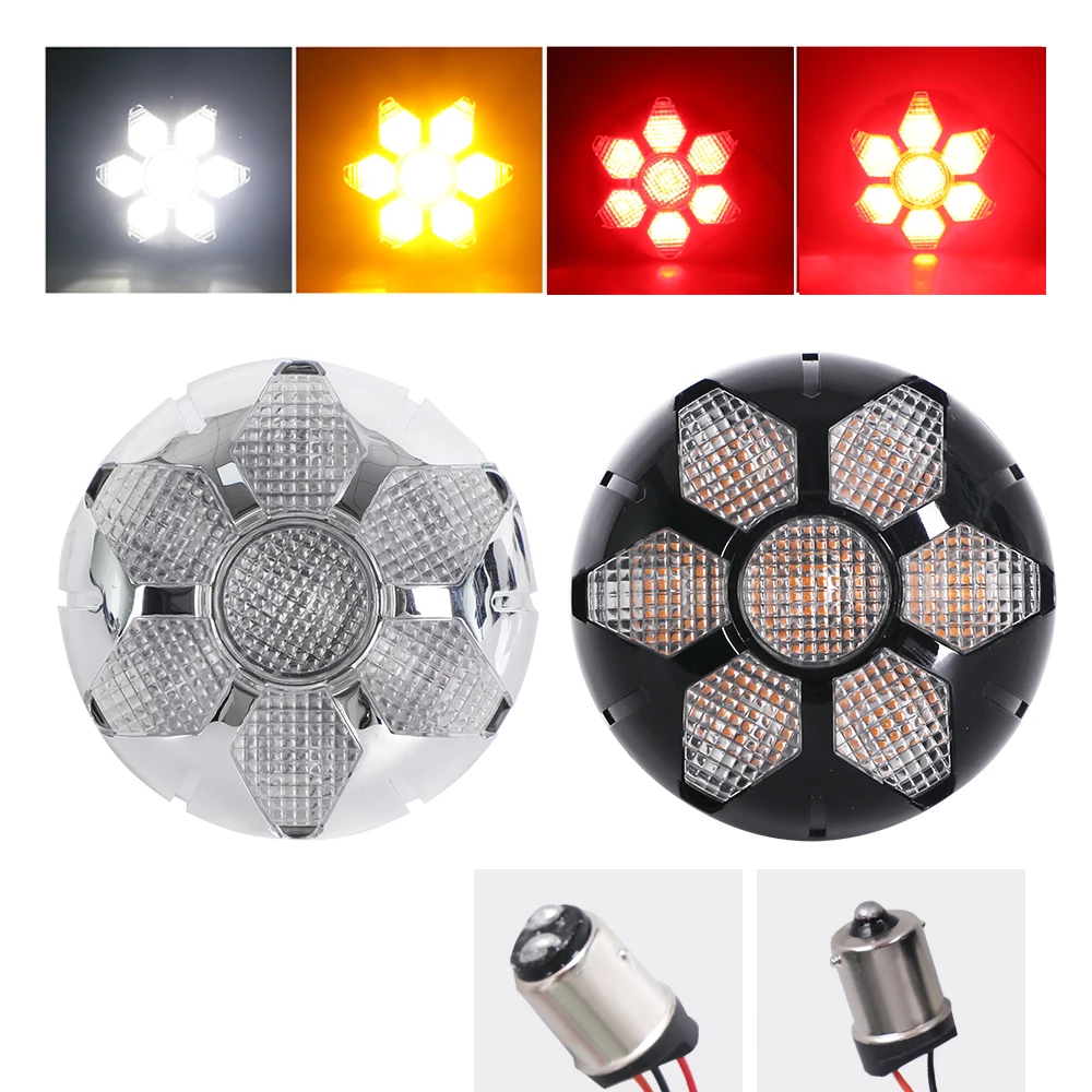 

1156 1157 LED Turn Signal Indicator Light Bullet Lamp Red Break Light for Harley Sportster Touring Electra Glide CVO Moto