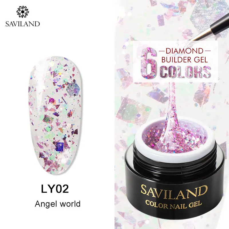 LY02 SAVILAND 3D Супер Блестящий Алмазный полигелевый лак для ногтей замачиваемый УФ-гель лак Vernis Полупостоянный Быстрый строительный дизайн ногтей - Цвет: LY02