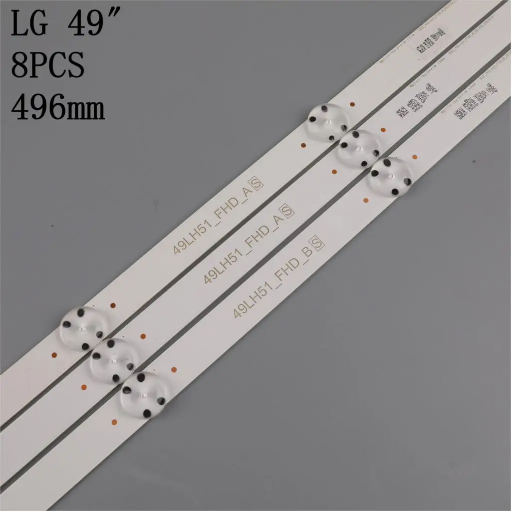 New 1set=8PCS LED backlight strip for 49inch TV LIG 49LH5100 49LH5700 49LH51_FHD_A 49LH51_FHD_B SSC_49inch_FHD_A B