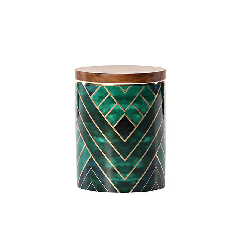 

Vintage Emerald Ceramics Storage Bottles Jar Green Storage Tanks Kitchen Utensils Tea Coffee Sugar Square Box Case WF