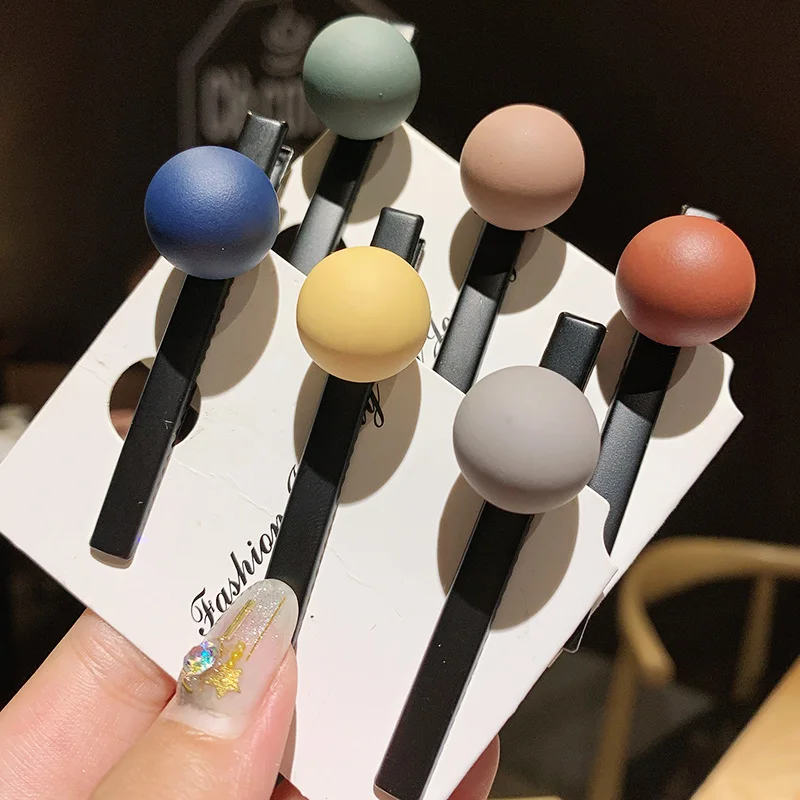 Женские и женские элегантные разноцветные заколки для волос с шариками черные