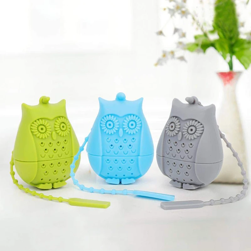 Чай заварки в форме милой совы Еда Класс силиконовый фильтр для любителей