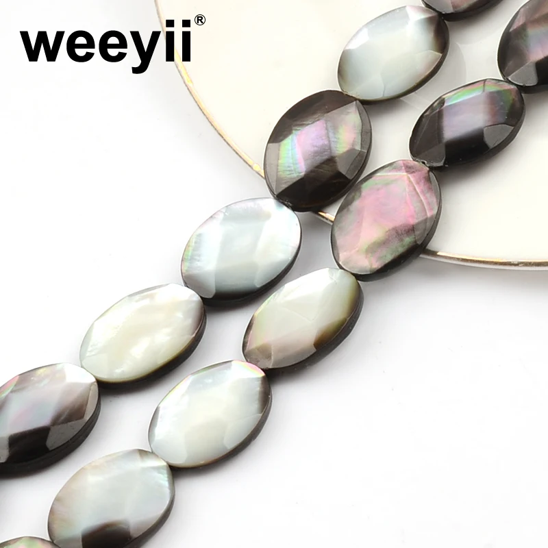 

Flat Oval Shell Beads Black Abalone Shell 13x18mm Size Natural Shell Beads For Jewelry Making DIY Bracelet Handmade Accessories