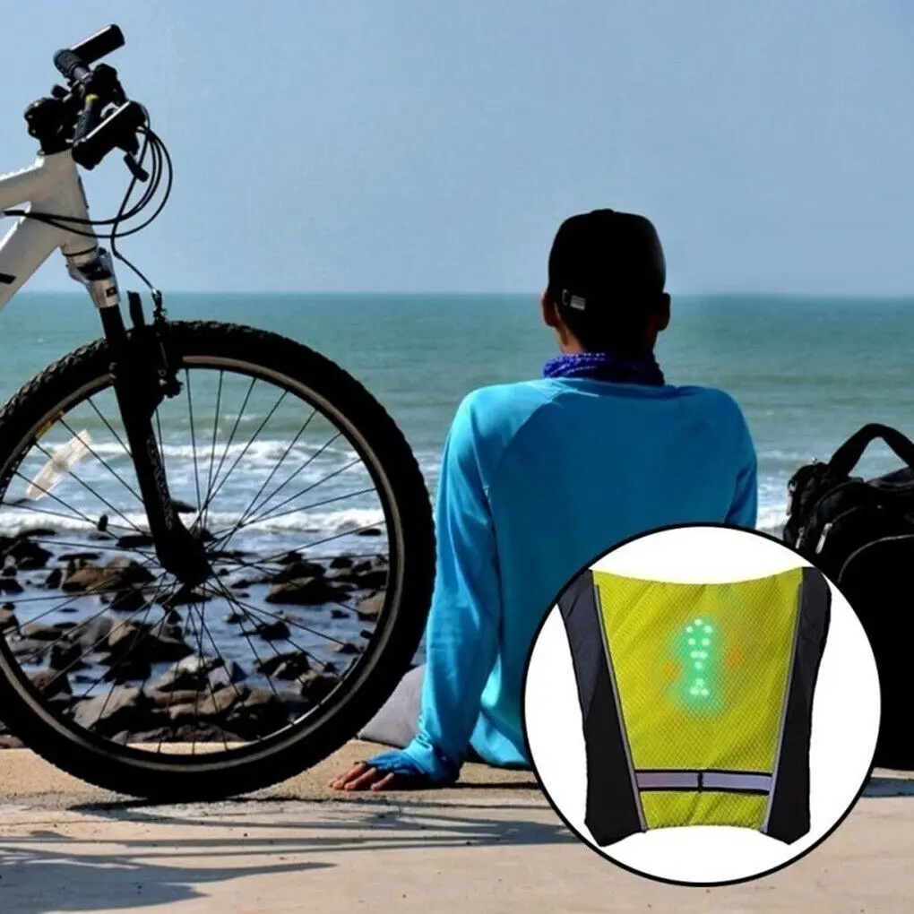 

LED Wireless Cycling Vest Safety Breathable Vest Luminous vest Turn Signal Bike Pack Accessory