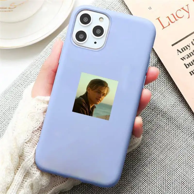 

American actors Leonardo DiCaprio Aesthetic art Phone Case Candy Color for iPhone 6 7 8 11 12 s mini pro X XS XR MAX Plus
