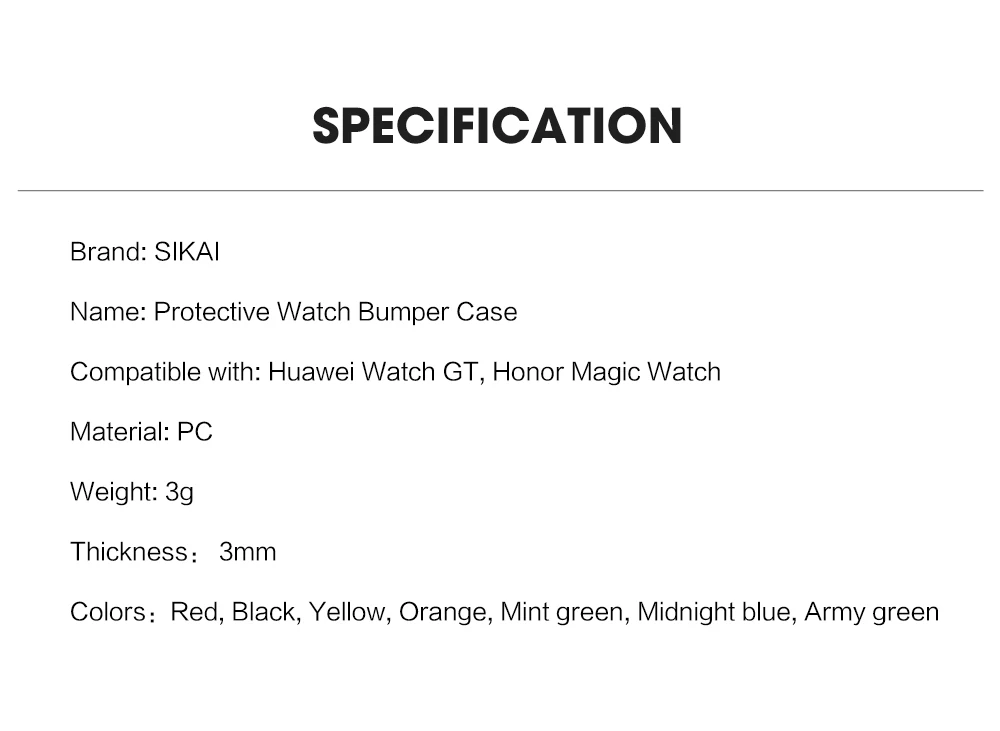 SIKAI PC защитный чехол для huawei Honor Magic Watch, Прочный чехол для huawei, аксессуары для умных часов, легко устанавливается чехол
